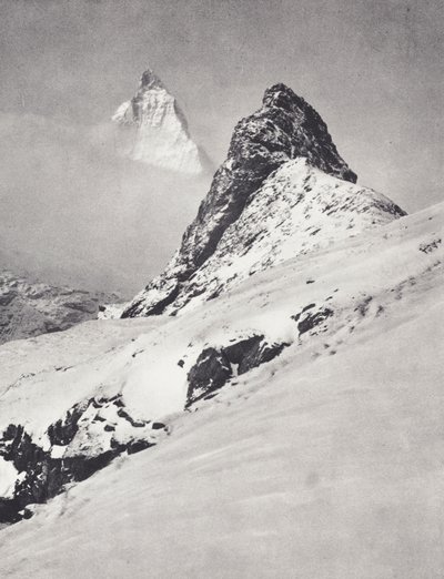 Pennine Alpleri: Matternhorn ve Riffelhorn (s/b fotoğraf) by Francis Sydney Smythe