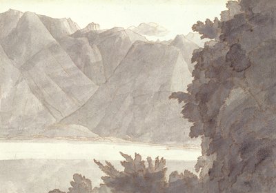 Cenevre Gölü Başkanı, kalem ve mürekkep ve kağıt üzerinde yıkama by Francis Towne