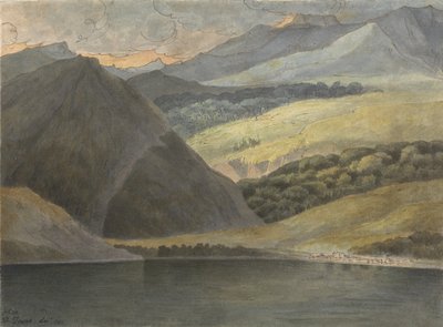 Akşam, 1781, Maggiore Gölü manzarası (kağıt üzerinde wc ile kalem ve mürekkep) by Francis Towne
