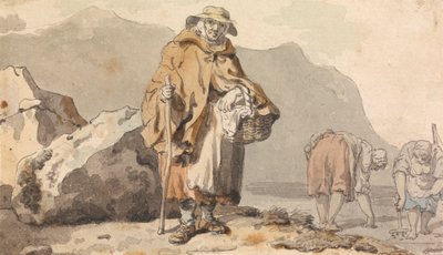 Yem İçin Kazan İki Kadınla Yaşlı Bir Balıkçı Kadın by Francis Wheatley