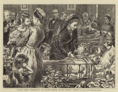 Hastane Pazar, Chelsea, Victoria Hasta Çocuklar Hastanesinin Yeniden Açılışı, SAİK Prenses Louise tarafından by Francis Wilfred Lawson