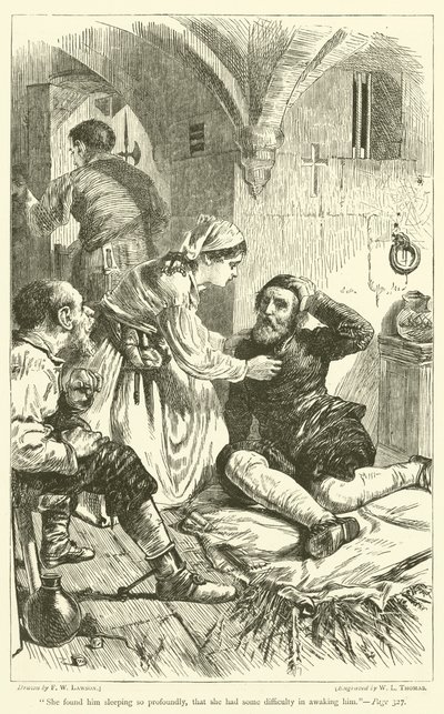 Onu o kadar derin bir şekilde uyurken buldu ki, onu uyandırmakta biraz zorluk çekti. by Francis Wilfred Lawson