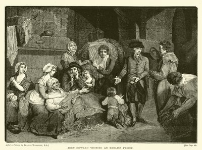 John Howard bir İngiliz hapishanesini ziyaret ediyor by Francis after Wheatley