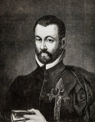 Francisco Pacheco'nun bir tablosuna dayanan İspanyol hümanist ve ilahiyatçı Benito ARIAS MONTANO'nun (1527-1598) portresi by Francisco (after) Pacheco