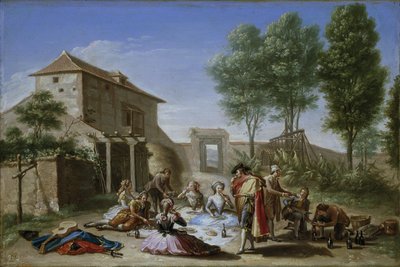 Tarlada Snack, c.1784-5 (tuval üzerine yağlı boya) by Francisco Bayeu y Subias