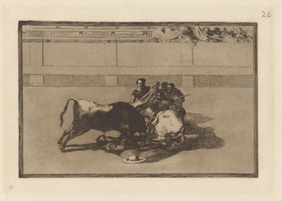 Bir pikadorun boğanın altında atından düşmesi (Bir Pikador Atsız ve Boğanın Altına Düşüyor), La tauromaquia