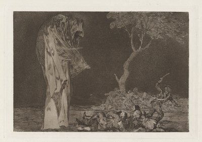 Los disparates (Los atasözü) dizisinden Korku Yoluyla Onurunu Kaybetme olarak da bilinen Korku saçmalığı (Folly of Fear) by Francisco de Goya