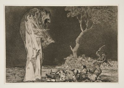 Saçma korku (The Folly of Fear), pl. 2 atasözleri by Francisco de Goya