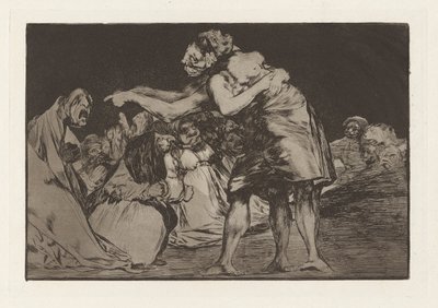 La que mal marida olarak da bilinen farklı düzensiz (Düzensiz Budalalık) veya Farklı evlilik (Evlilik Budalalığı), Los disparates (Los atasözü) dizisinden by Francisco de Goya