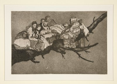 Farklı alay konusu (Gülünç Budalalık), pl. Los atasözleri serisinden 3 by Francisco de Goya