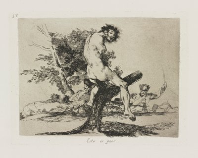 Bu daha kötü. (Bu Daha Kötü), pl. Savaşın Felaketleri dizisinden 37 by Francisco de Goya