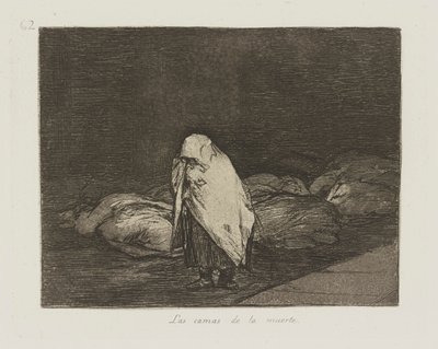 Ölüm yatakları. (Ölüm Yatakları.), pl. Savaşın Felaketleri dizisinden 62 by Francisco de Goya