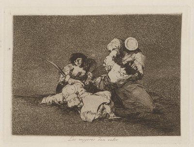 Las mugeres da valor (Kadınlar Cesaret Verir), pl. Savaşın Felaketleri serisinden 4 by Francisco de Goya