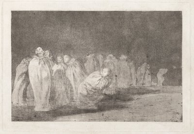Los disparates (Los atasözü) dizisinden So el sayal, hay al (Çulun Altında Bir Şey Var) olarak da bilinen Los ensacados (Çuvallı Adamlar) by Francisco de Goya