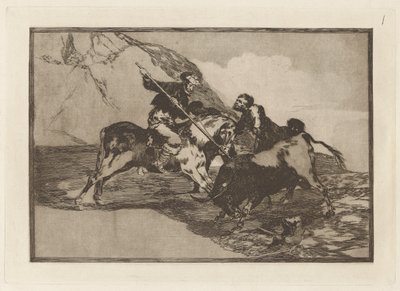 Eski İspanyollar boğaları nasıl avlardı? tarlada at (Antik İspanyolların Açık Arazide At Sırtında Boğa Avlama Yolu), La tauromaquia