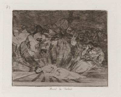 ölü? Hakikat Öldü, Savaşın Felaketlerinden 79. Levha by Francisco de Goya
