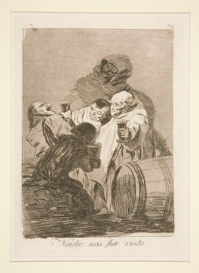 Bizi kimse görmedi (Kimse Bizi Görmedi), pl. Seriden 79 Kaprisler by Francisco de Goya