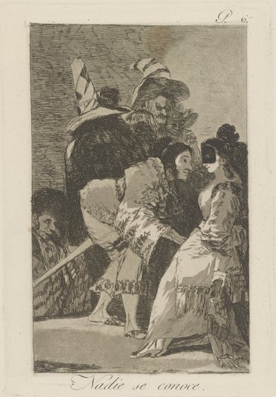 Nadie se conoce. (Kimse Kendini Bilmez.), pl. Los caprichos serisinden 6 by Francisco de Goya