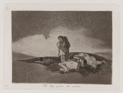 Onlara Yardım Edecek Kimse Yok, Savaşın Felaketlerinden Levha 60 by Francisco de Goya