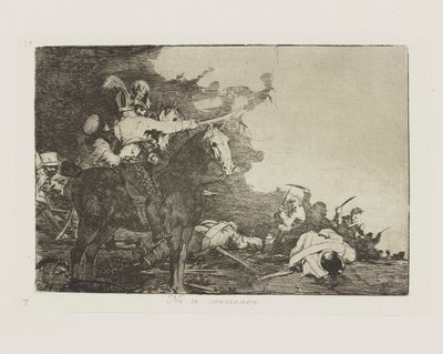 Aynı fikirde değiller. (Kabul Etmiyorlar.), pl. Savaşın Felaketleri dizisinden 17 by Francisco de Goya