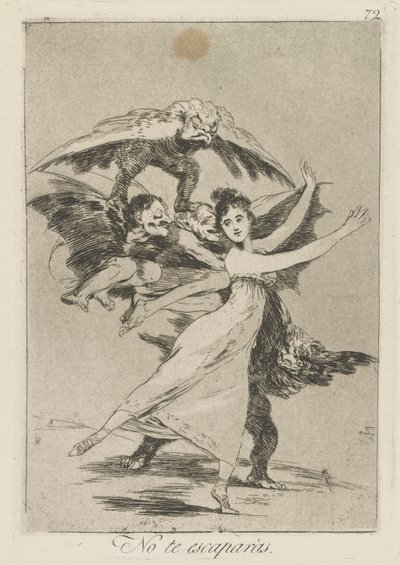 Kaçış yok. (Kaçmayacaksın.), pl. Los caprichos serisinden 72 by Francisco de Goya