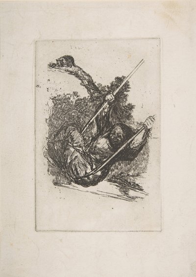 Salıncaktaki yaşlı kadın Vieja columpiándose.n.d. by Francisco de Goya