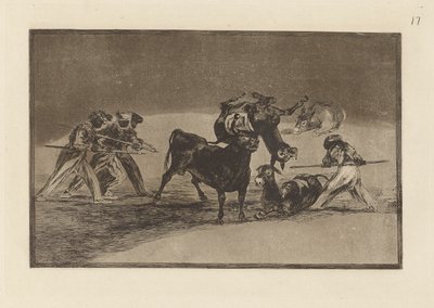 Palenque de los moros hecho con burros para defenderse del toro embolado (Moors, Boynuzları Toplarla Devrilmiş Boğaya Karşı Kendilerini Savunmak İçin Eşekleri Bariyer Olarak Kullanır), La tauromaquia