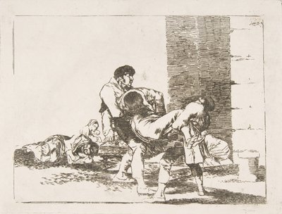 Los Desastres de la Guerra 'Savaşın Felaketleri'nden 56 numaralı levha: 'Mezarlığa.'A..., 1810-14. by Francisco de Goya