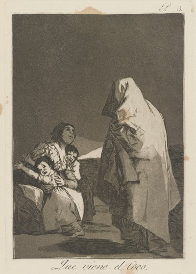 deli geliyor (İşte Öcü Adam Geliyor.), pl. Kaprisler serisinden 3 by Francisco de Goya