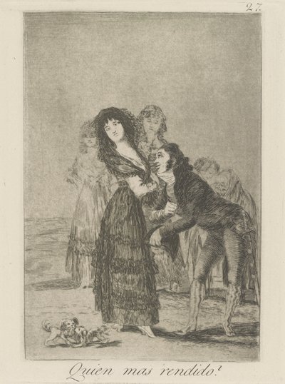 Sakin ol. (Hangisi Daha Fazla Üstesinden Geldi?), pl. Los caprichos serisinden 27 by Francisco de Goya