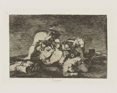 Hiç de bile. (Ne de [Bunları] İkisinden birini Yapın.), pl. Savaşın Felaketleri dizisinden 10 by Francisco de Goya