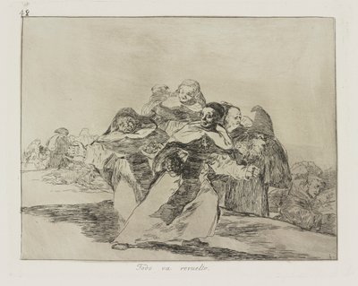 Her şey karışık. (Her şey tepetaklak.), pl. Savaşın Felaketleri dizisinden 42 by Francisco de Goya