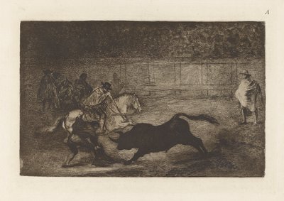 İspanyol bir atlı eziyor by Francisco de Goya