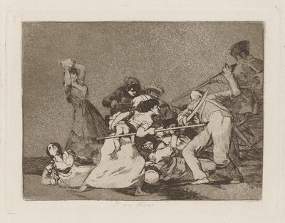 Y son fieras (Ve Vahşi Canavarlar Gibidirler), pl. Los desastres de la guerra (Savaşın Felaketleri) serisinden 5 by Francisco de Goya
