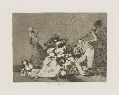 Y oğlu fieras. (Ve Vahşi Destanlar Gibidirler.), pl. Los desastres de la guerra (Savaşın Felaketleri) dizisinden 5 by Francisco de Goya