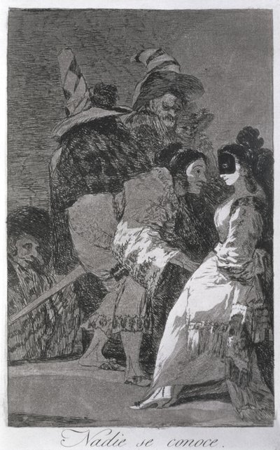 193-0082106 Kimse kendini tanımıyor, 'Los caprichos' levhası 6, pub. 1799 (aşındırma) by Francisco Jose de Goya y Lucientes
