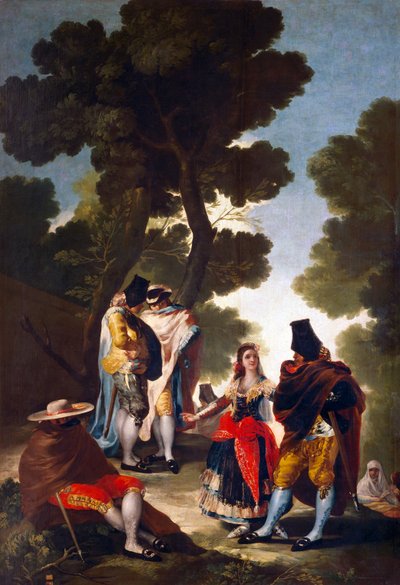 Bir Maja ve Gallants by Francisco de Goya