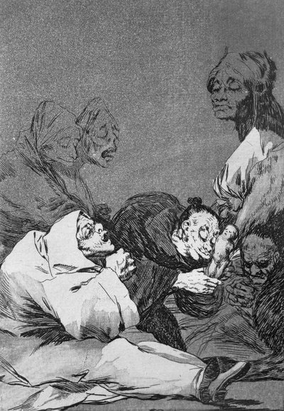 Ustaya bir hediye, 'Los caprichos'un 47. levhası by Francisco Jose de Goya y Lucientes