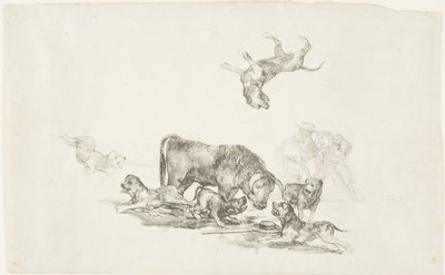Köpeklerin Saldırdığı Boğa by Francisco Jose de Goya y Lucientes