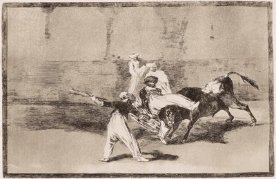 Boğa Güreşi: Bir Moor arenada bir korna darbesi alır by Francisco de Goya