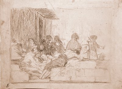Savaşın Destres: Vaines şikayetleri (hazırlık çizimi by Francisco de Goya