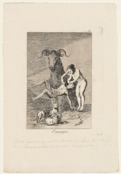 Denemeler, levha "Los Caprichos", 1799 by Francisco de Goya