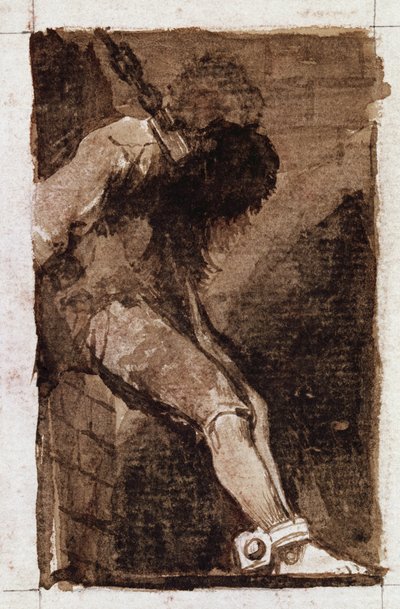 Suçluysa çabuk ölür. (Aquatint, c.1810) by Francisco de Goya