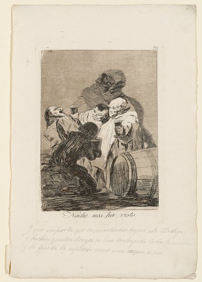Bizi Kimse Görmedi, "Los Caprichos" dan levha, 1799 by Francisco de Goya