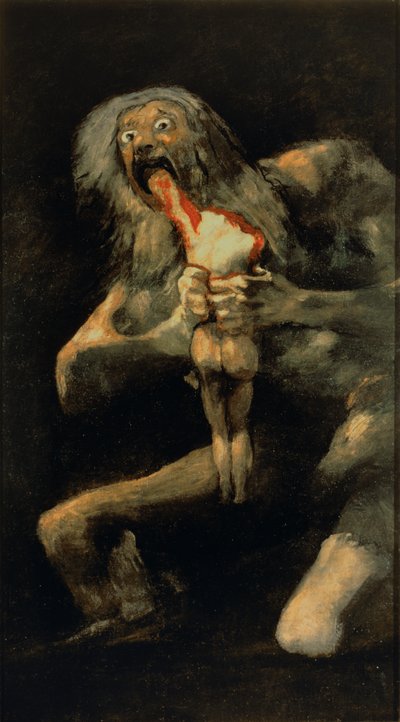 Oğullarından birini yiyen Satürn by Francisco de Goya