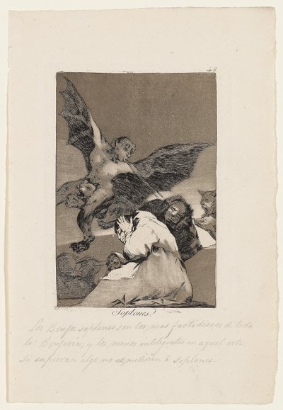 Soplones, plaka "Los Caprichos", 1799 by Francisco de Goya