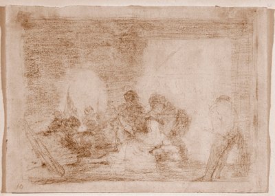 Savaşın Felaketleri : Karısının tecavüzüne tanık olan bir adam (Çizim by Francisco de Goya