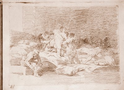 Savaşın Felaketleri: Ve onlar da (hazırlık çizimi by Francisco de Goya