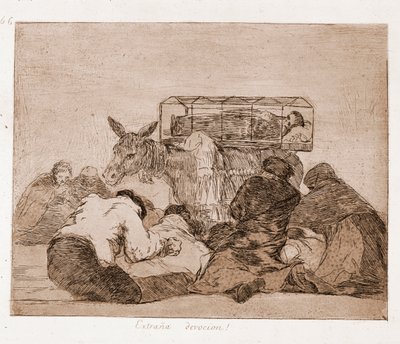 Savaşın Felaketleri: Garip bağlılık (hazırlık çiziminden gravürleme) by Francisco de Goya