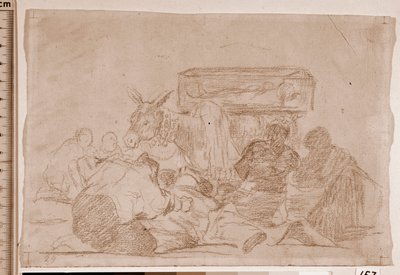 The Disasters of War: Garip bağlılık (hazırlık çizimi) by Francisco de Goya